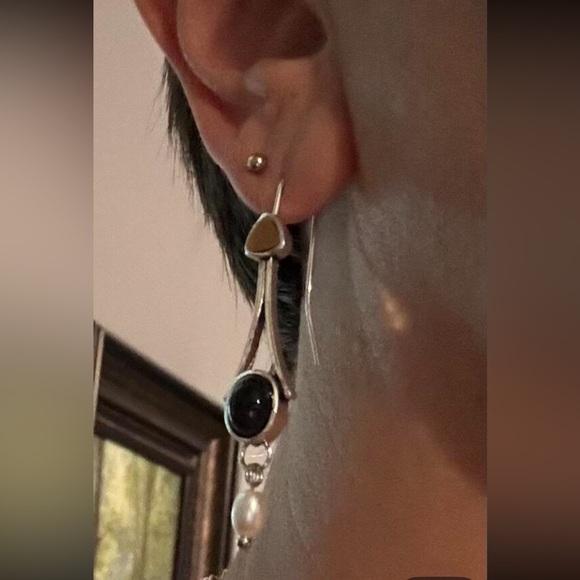 Faux Pearl Drop Earrings - Picture 7 of 12